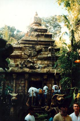 Tourists test Temple entrance.