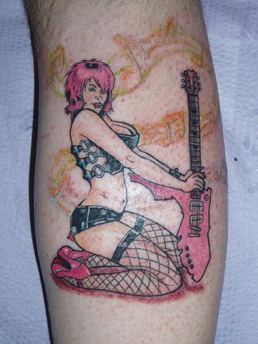 Rock Star Chick tattoo by Jon Poulson by Las Vegas Tattoos by Jon Poulson