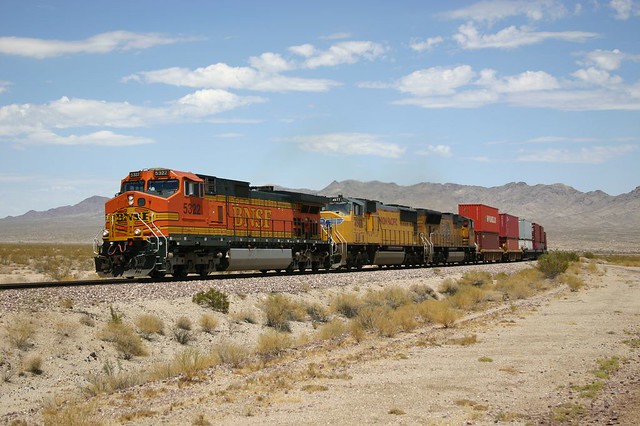 Freight train in the desert