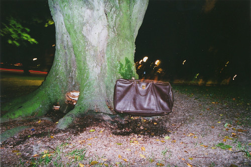 a bag at night