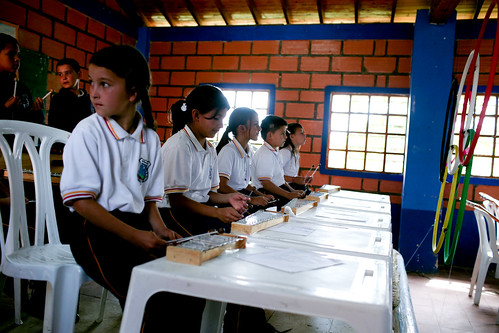 Students in a music class