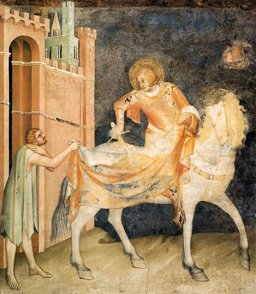St. Martin of Tours and the Beggar, painted about 1320 by Simone Martini for the chapel of St Martin in Assisi. Photo: Jim Forest http://www.flickr.com/photos/jimforest/986530941