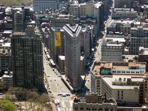 The flat iron building view from the Empire State!