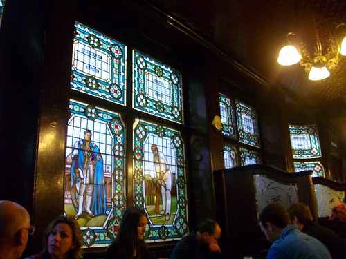 stained glass in The Champion pub