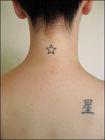 My star tattoos My best friend and I got matching neck tattoos 