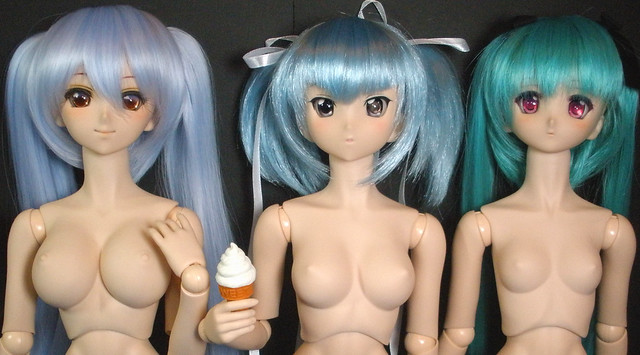 Bust size comparison, from left to right: L-Bust (DD Rina),…