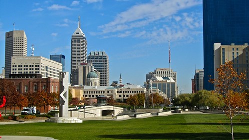 Indianapolis skyline from White River Park