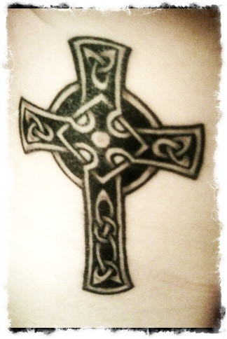 Celtic cross tattoo art modified and tattoo'd by Eric at Ironclad Tattoo 