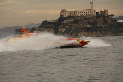 Rocket boat passes Alcatraz