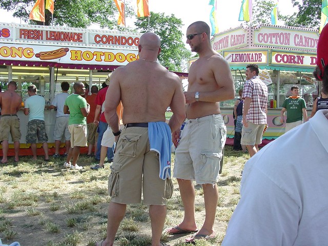 Beefy guys at KC Pride 2006 They make me want a hot dog REAL bad