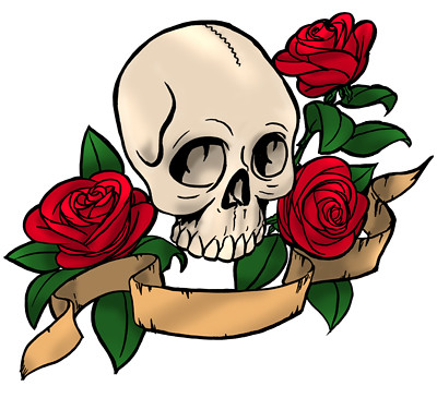 Skull and roses color Did a quick and dirty color job using photoshop