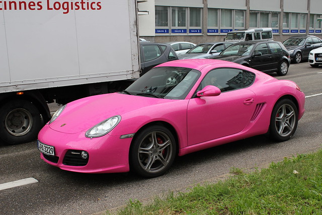 Pink Porsche Cayman S Spotted in Stuttgart