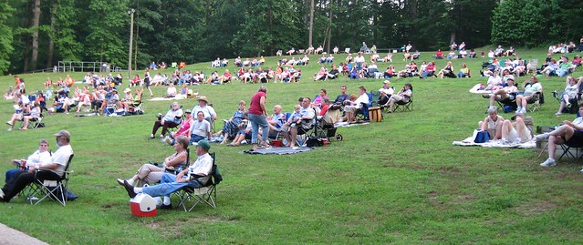The hills are alive with concert goers at the Heritage Amphitheater.