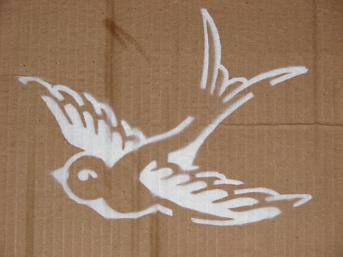 Swallow Stencil Sprayed I sprayed my stencil today on some spare cardboard