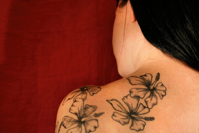 Hibiscus tattoos detail