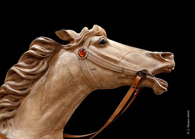 CAROUSEL HORSE - MICHAEL KORTAN WOOD SCULPTURE