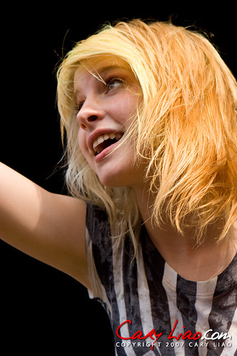 Hayley Williams of Paramore during the 2007 Warped Tour in Englishtown NJ