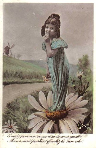 Vintage Postcard ~ Flower Girl
