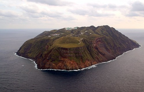 View of Aogashima from helicopter