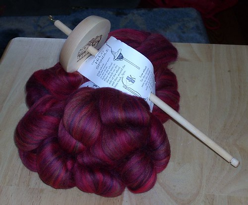 Merino Roving and Spindle from MDSW