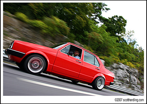 Old school vw mk1 jetta from vermont rolling by