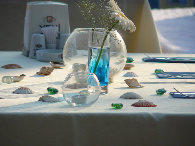 Beach Wedding table decorations
