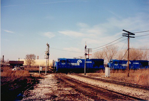 Southbound Conrail light engine move. Brighton Junction. Chicago Illinois. January 1988. by Eddie from Chicago