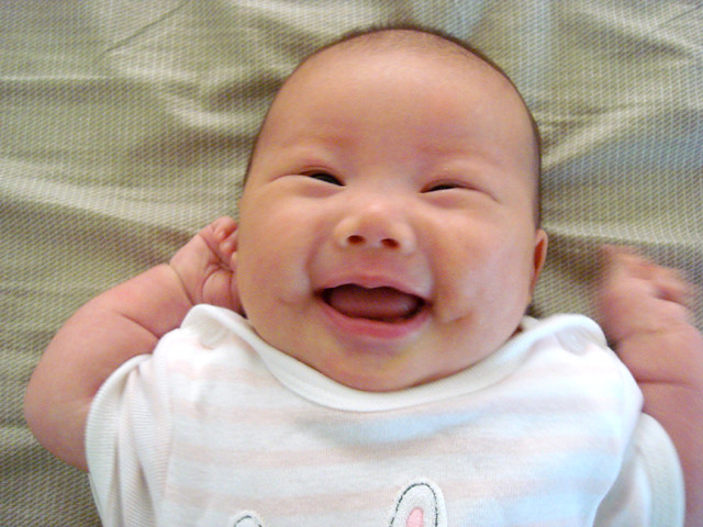 a very very happy baby