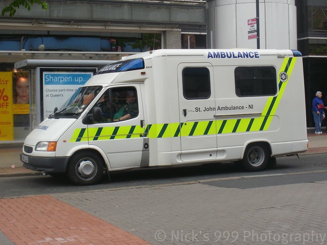 Old Ford Transit ambulance Seen on Royal Avenue in Belfast
