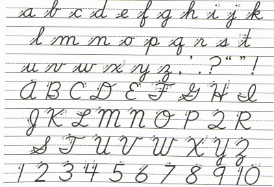 cursive writing sample