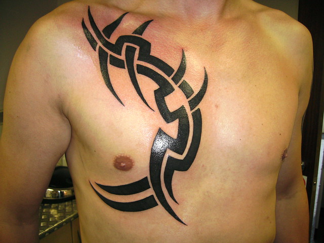 Tribal Tattoo Chest Piece