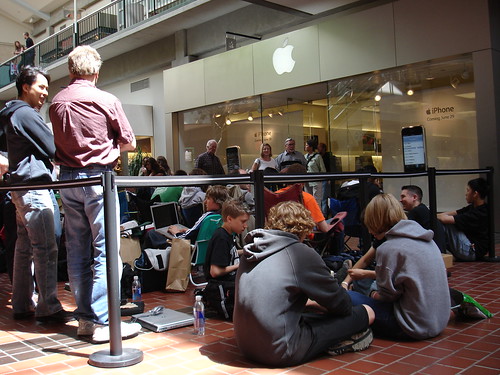 Waiting in line for iPhone