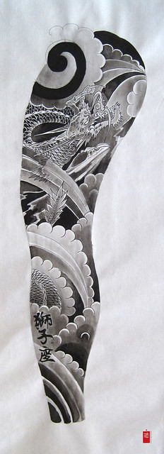 Dragon Sleeve Tattoo Flash More designs here tattooyosoeu 