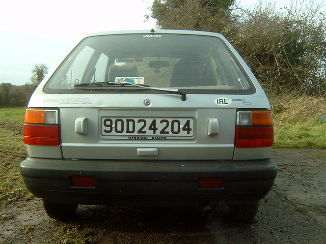 1990 Nissan Micra K10 Rear Photograph taken in Westmeath Ireland 