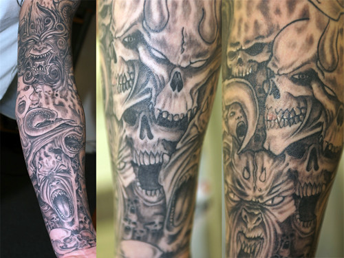 greyevil sleeve Tattoo
