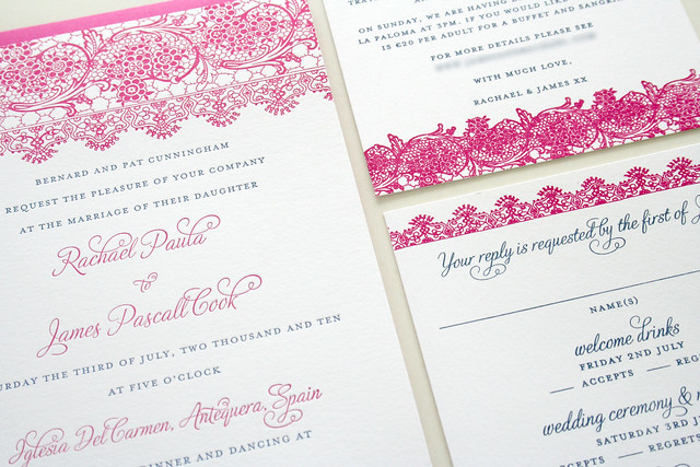 Spanish lace wedding invitation things are better with a parrott words for