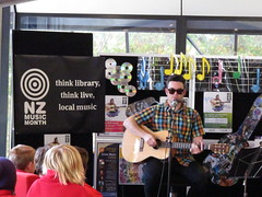 Lindon Puffin performs in the Central Library