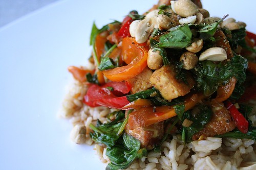 Spicy Thai Tofu and Peppers with Peanuts