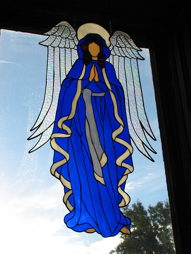 Stained glass angel