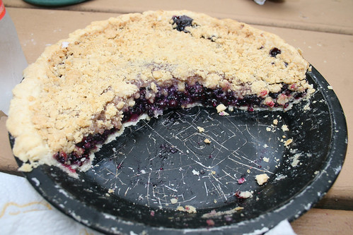 Wild huckleberry and blueberry pie!