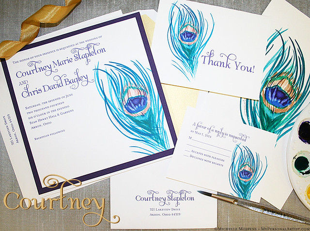 peacockweddinginvitationsstationery Peacock feather wedding invitations