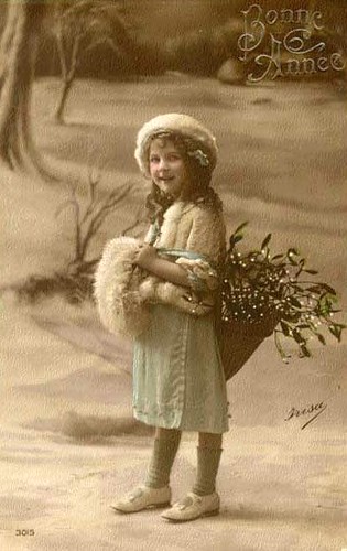 Vintage Postcard  ~ Winter Girl