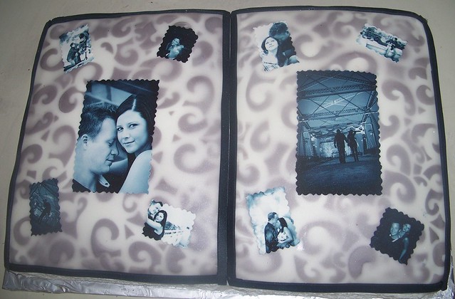 Edible Photo sheets were used to create this Photo album or Scrap book cake