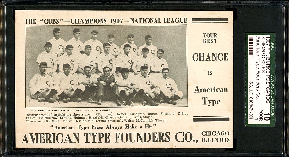 1907 F.P. Burke (American Type Founders Co.) Cubs Team