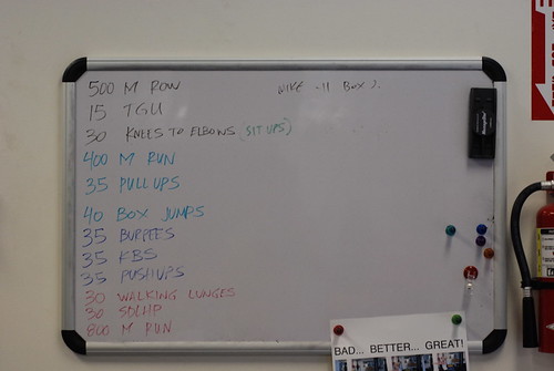todays crossfit workout...to be finished in 28 mins by digitalshay, on Flickr