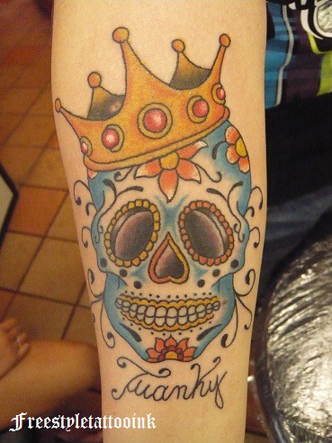 teschio messicano Mexican skull freestyletattooink Parma