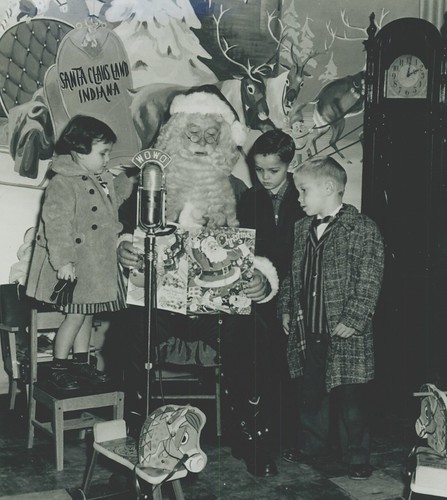 Santa Jim and children on WOWO radio