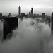 Chicago- Foggy Loop Skyline in B&W