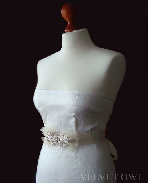 Gweneth bridal crystal beaded sash