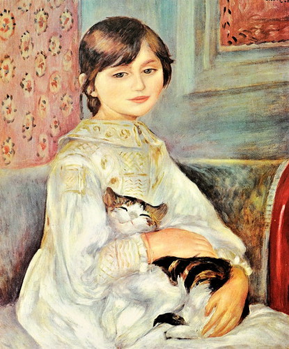 L'Enfant au chat - Mademoiselle Julie Manet- (1887) Huile sur toile 64,5 X 53,5cm -Renoir - Collection Rouart, Paris